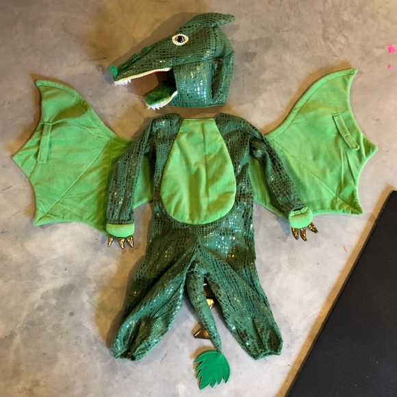 New Pottery Barn Kids GREEN DRAGON Costume Kids Size 3T